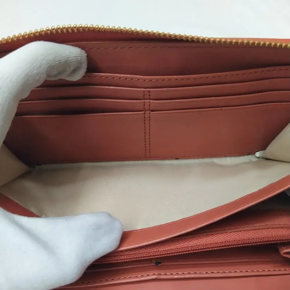 Coach Ashley Red Leather Zip Around Credit Card Wallet